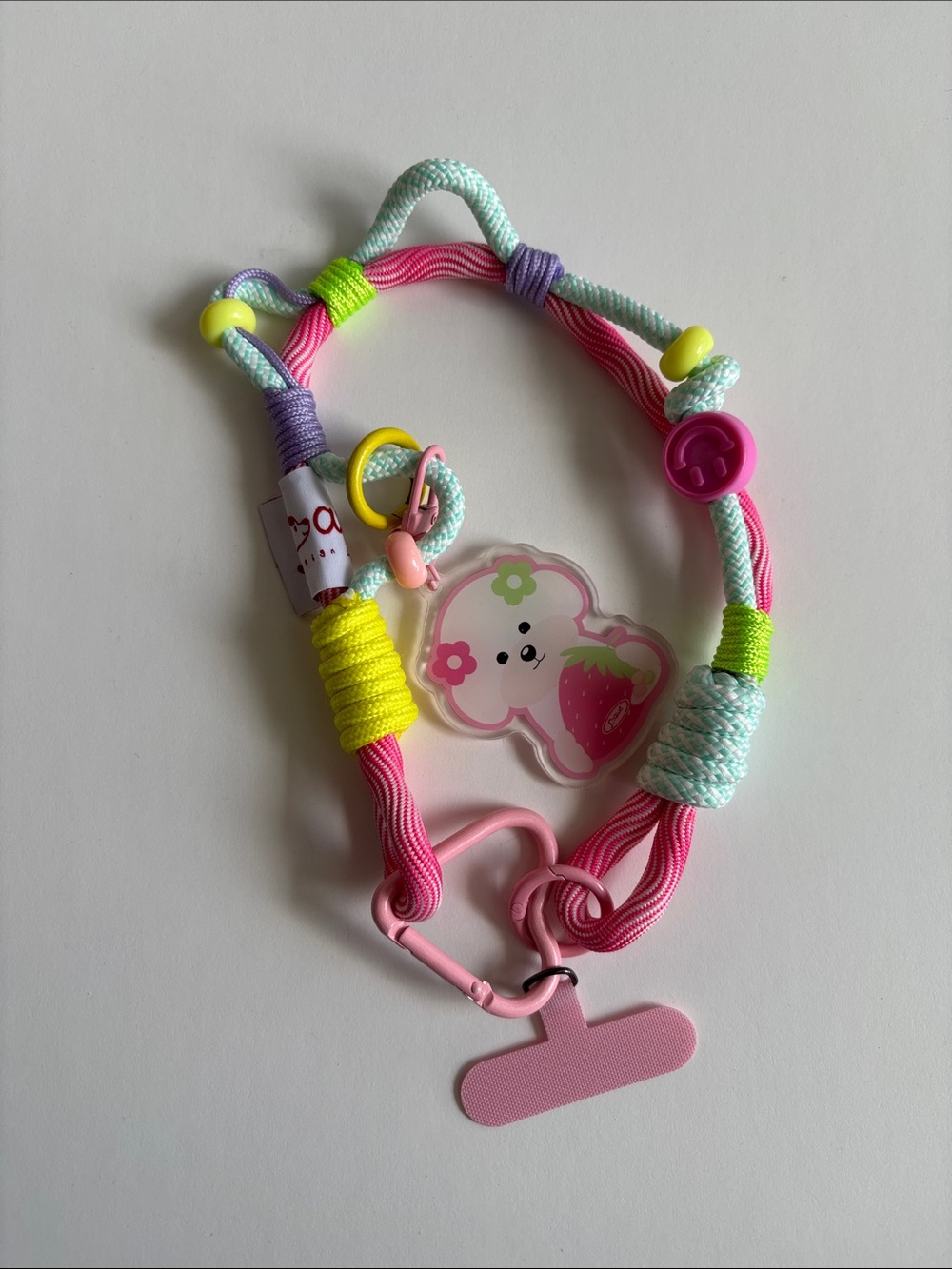 Flexible, durable, versatile handmade phone wrist lanyard